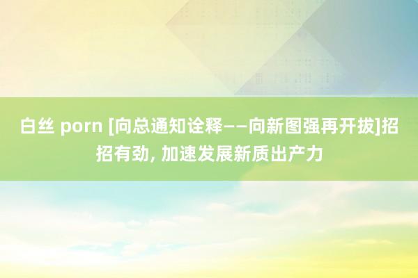 白丝 porn [向总通知诠释——向新图强再开拔]招招有劲， 加速发展新质出产力