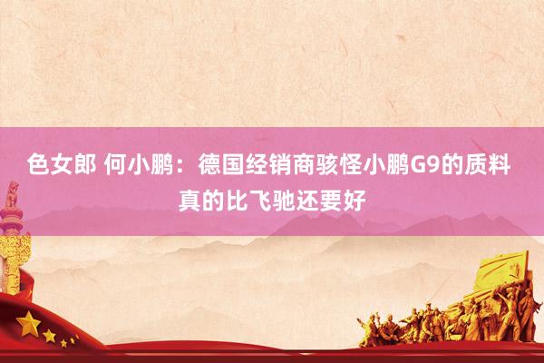 色女郎 何小鹏：德国经销商骇怪小鹏G9的质料 真的比飞驰还要好