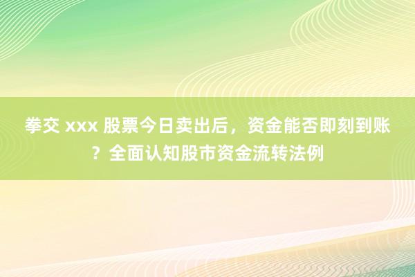 拳交 xxx 股票今日卖出后，资金能否即刻到账？全面认知股市资金流转法例