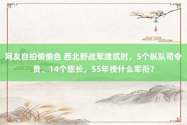 网友自拍偷偷色 西北野战军建筑时，5个纵队司令员、14个旅长，55年授什么军衔？