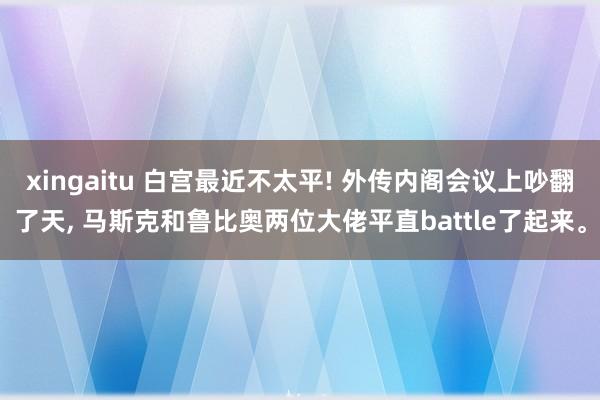 xingaitu 白宫最近不太平! 外传内阁会议上吵翻了天， 马斯克和鲁比奥两位大佬平直battle了起来。
