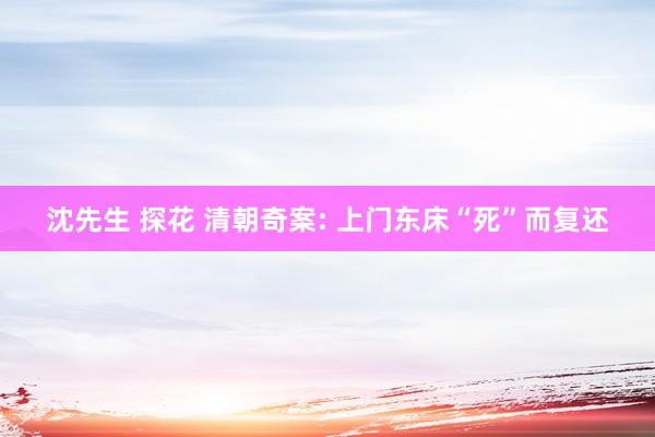 沈先生 探花 清朝奇案: 上门东床“死”而复还