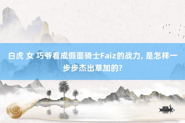 白虎 女 巧爷看成假面骑士Faiz的战力， 是怎样一步步杰出草加的?