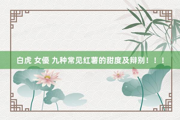 白虎 女優 九种常见红薯的甜度及辩别！！！
